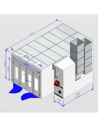 Cabina de pintura Modelo Mirage Line