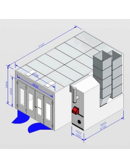 Cabina de pintura Modelo Mirage Line