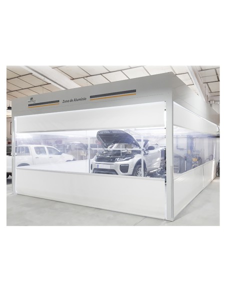 Zona de Aluminio 8x5 con 5 cortinas eléctricas