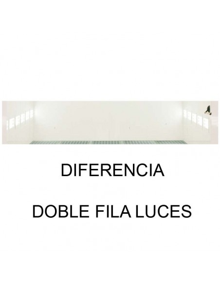 Doble fila de luz fluorescente 7m