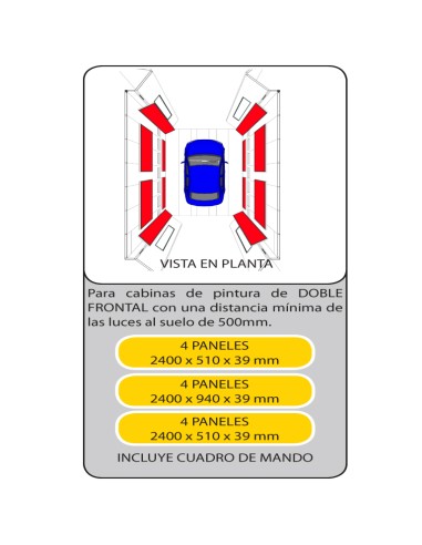 12 paneles doble frontal con fila
