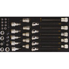 Módulo 43 puntas de 1/2" y 1/4"