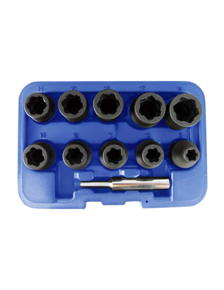 Impact socket kit for damaged screws