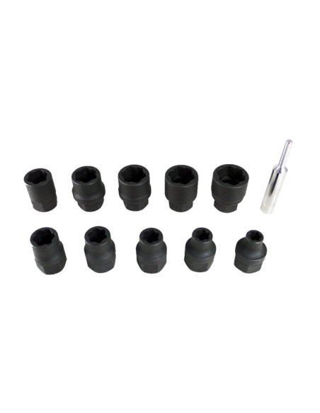 Impact socket kit for damaged screws