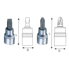 Punta plana 1/2" L55 P10